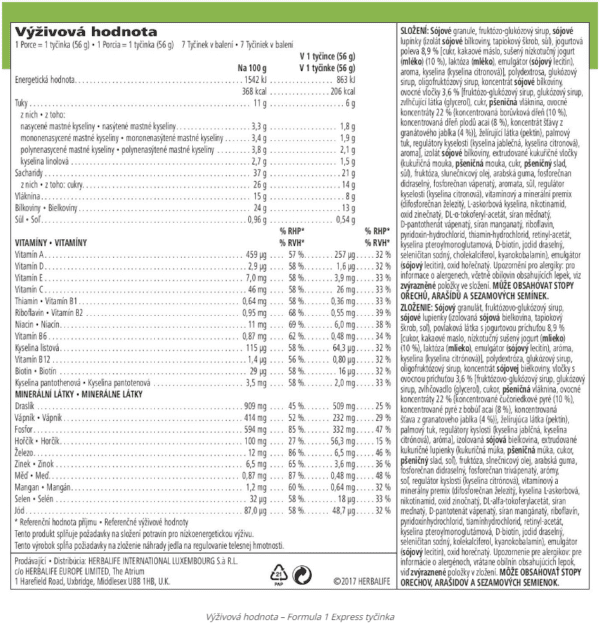 Formula 1 Express Nutrične vyvážené tyčinky brusnica a biela čokoláda 392 g - Image 2